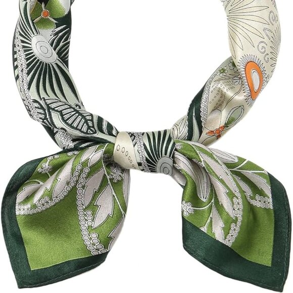 Green-st Patrick's Day silk scarf  21'' x 21'' - Picture 2 of 6